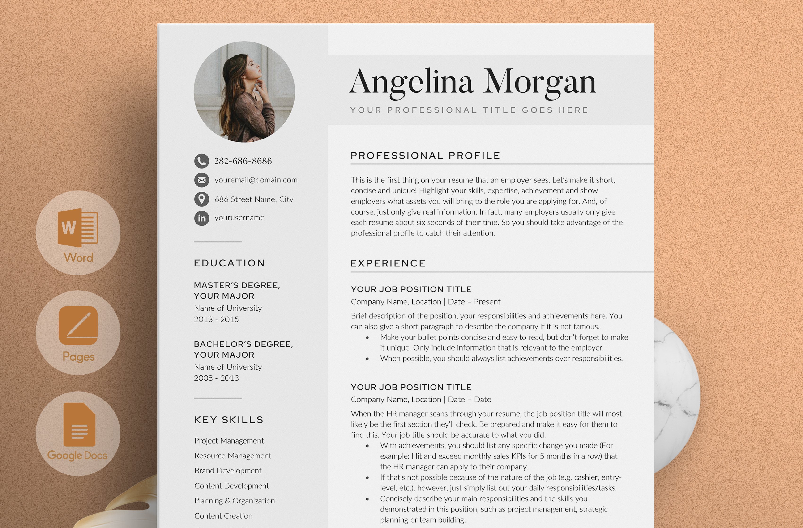 Resume/CV - The Angel cover image.