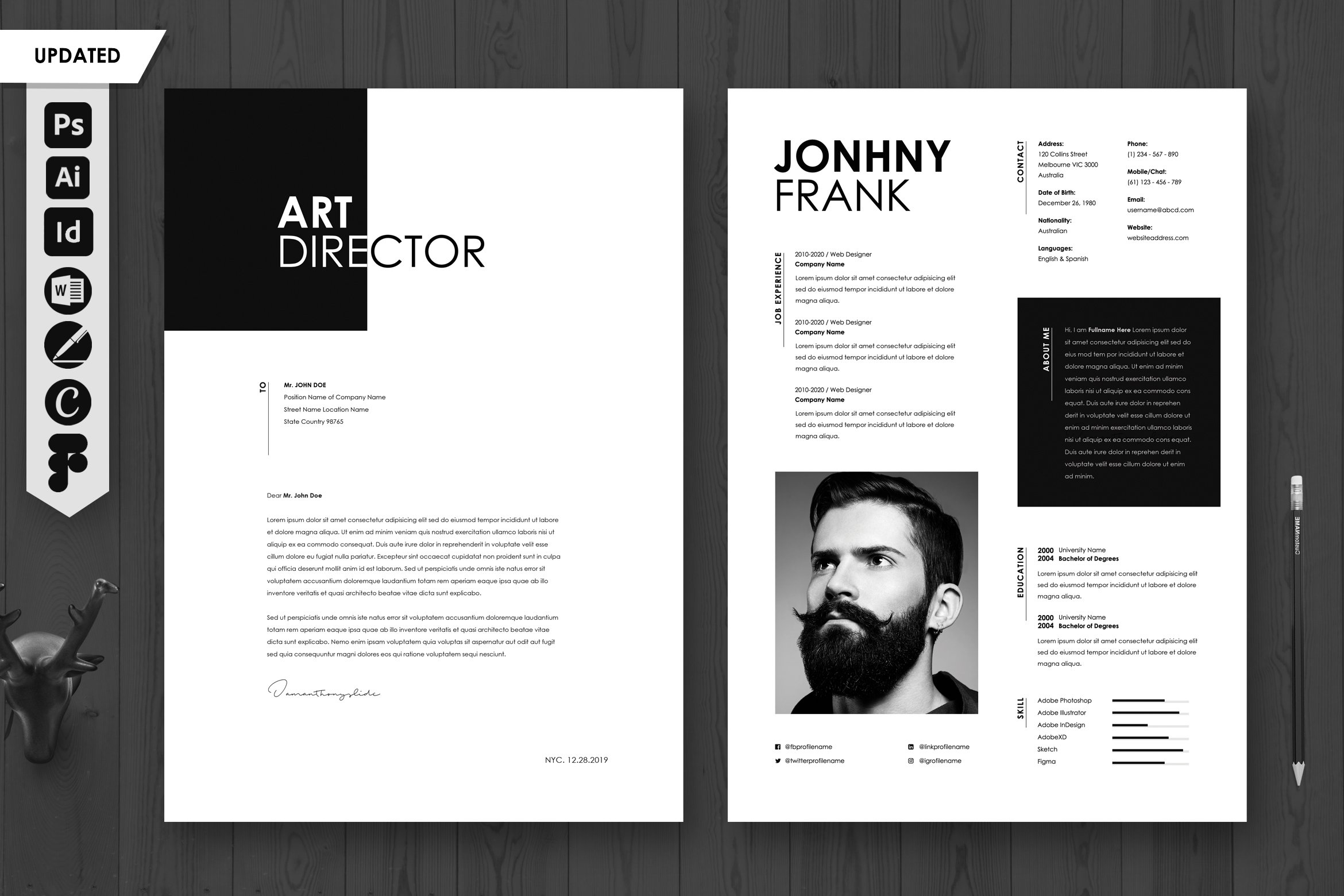 Creative Resume CV Template 38 preview image.
