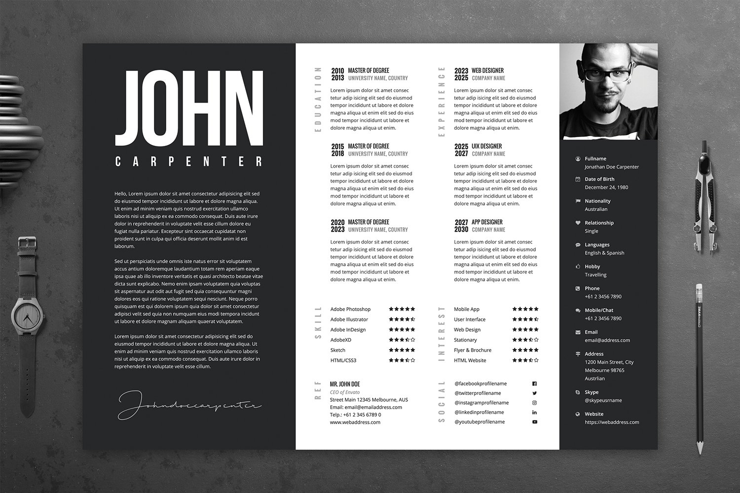 Resume CV Template 52 preview image.