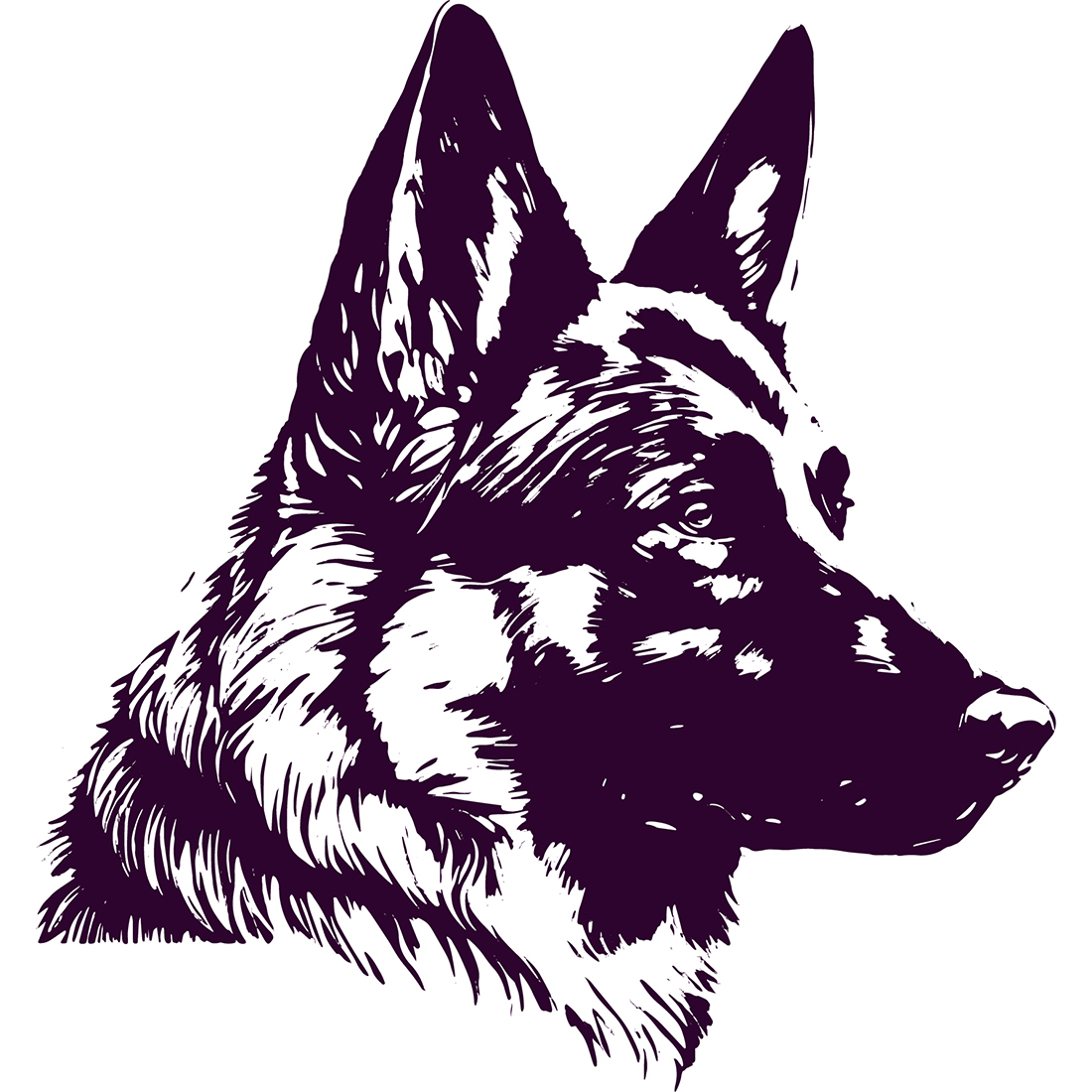 German shepherd Dog Logo Illustration preview image.