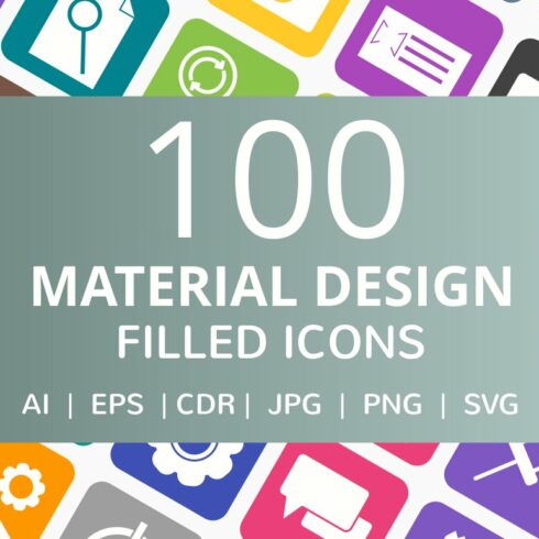 100 Material Design Filled Icons cover image.