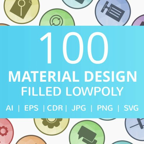 100 Material Design Low Poly Icons cover image.