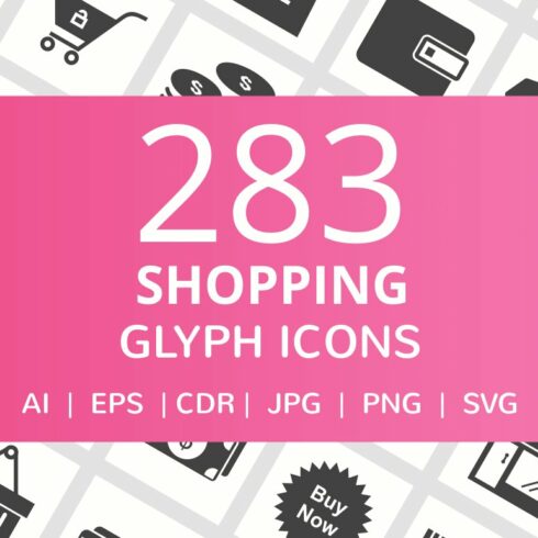 283 Shopping Glyph Icons cover image.