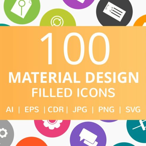100 Material Design Filled Icons cover image.