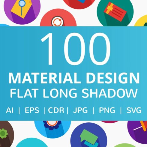 100 Material Design Flat Icons cover image.