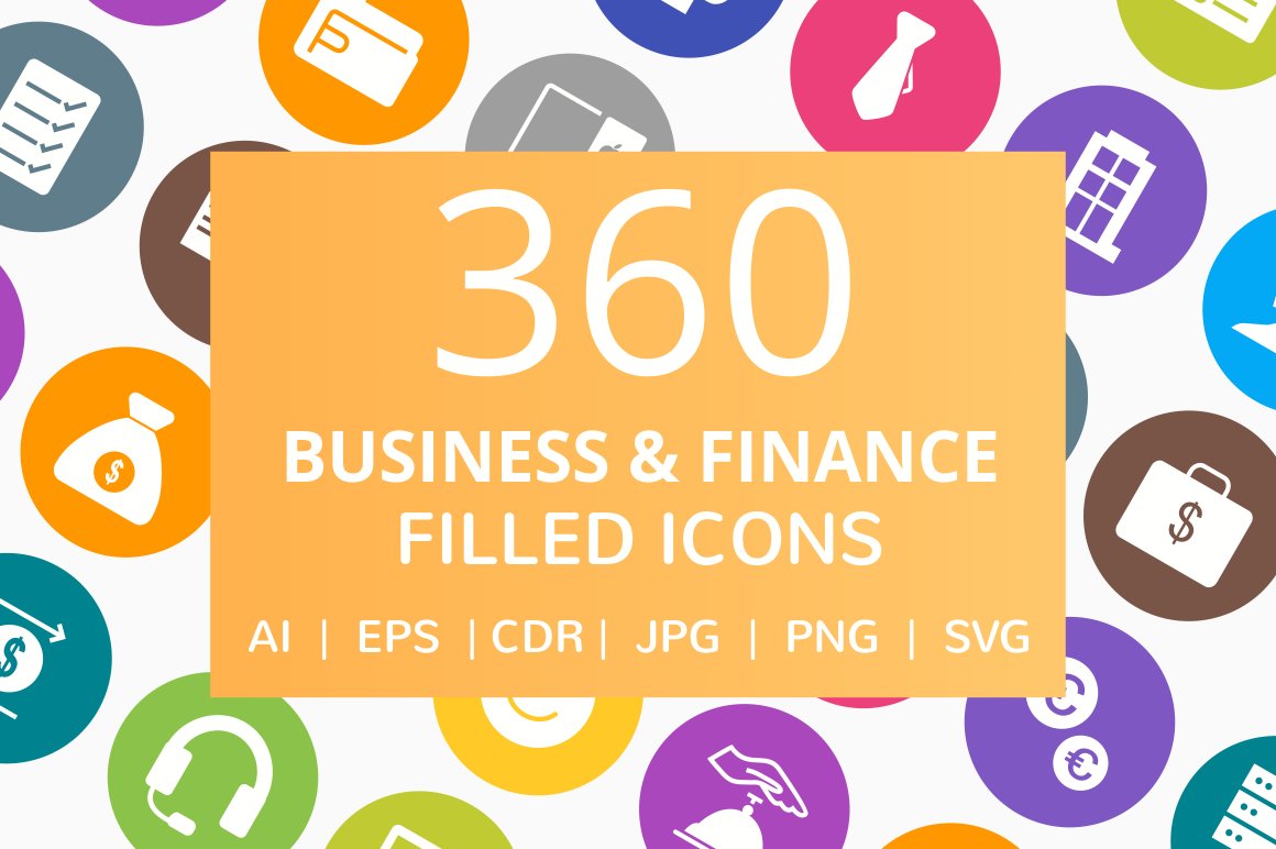 360 Business & Finance Filled Icons cover image.