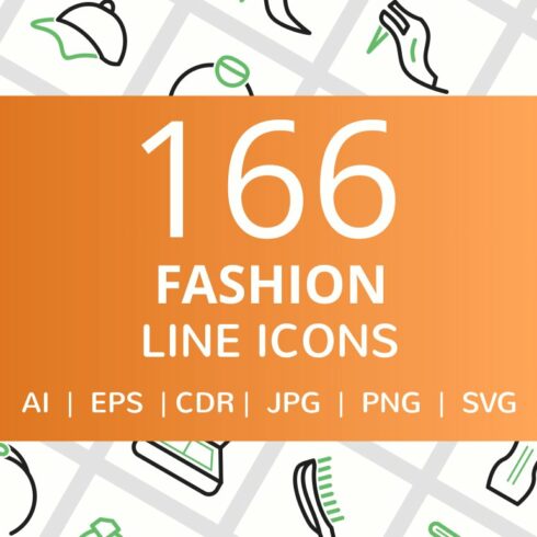 166 Fashion Line Icons cover image.