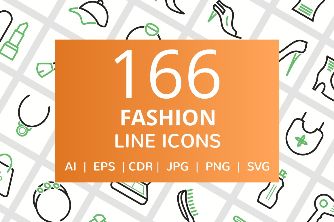 166 Fashion Line Icons cover image.