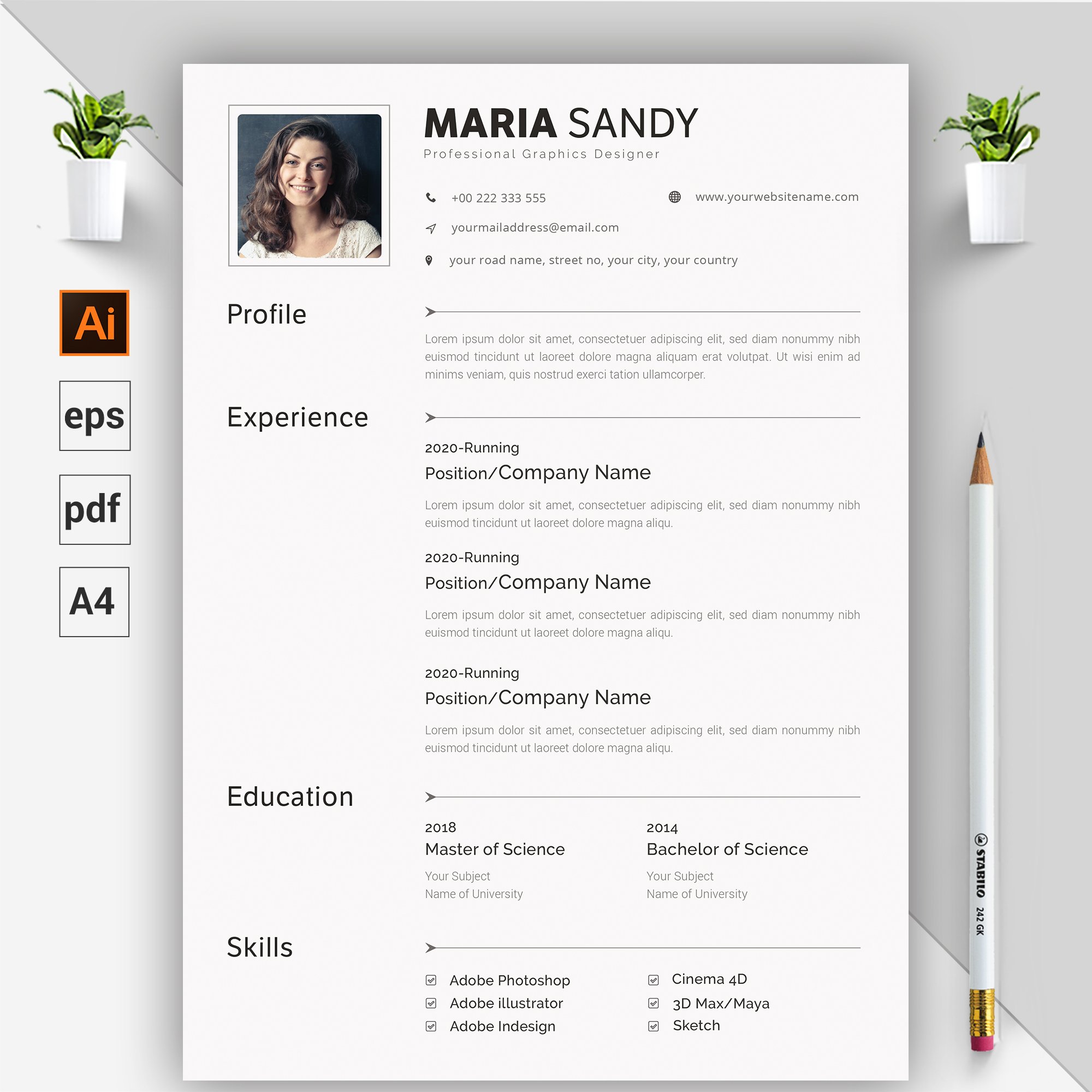 CV / Resume Template preview image.