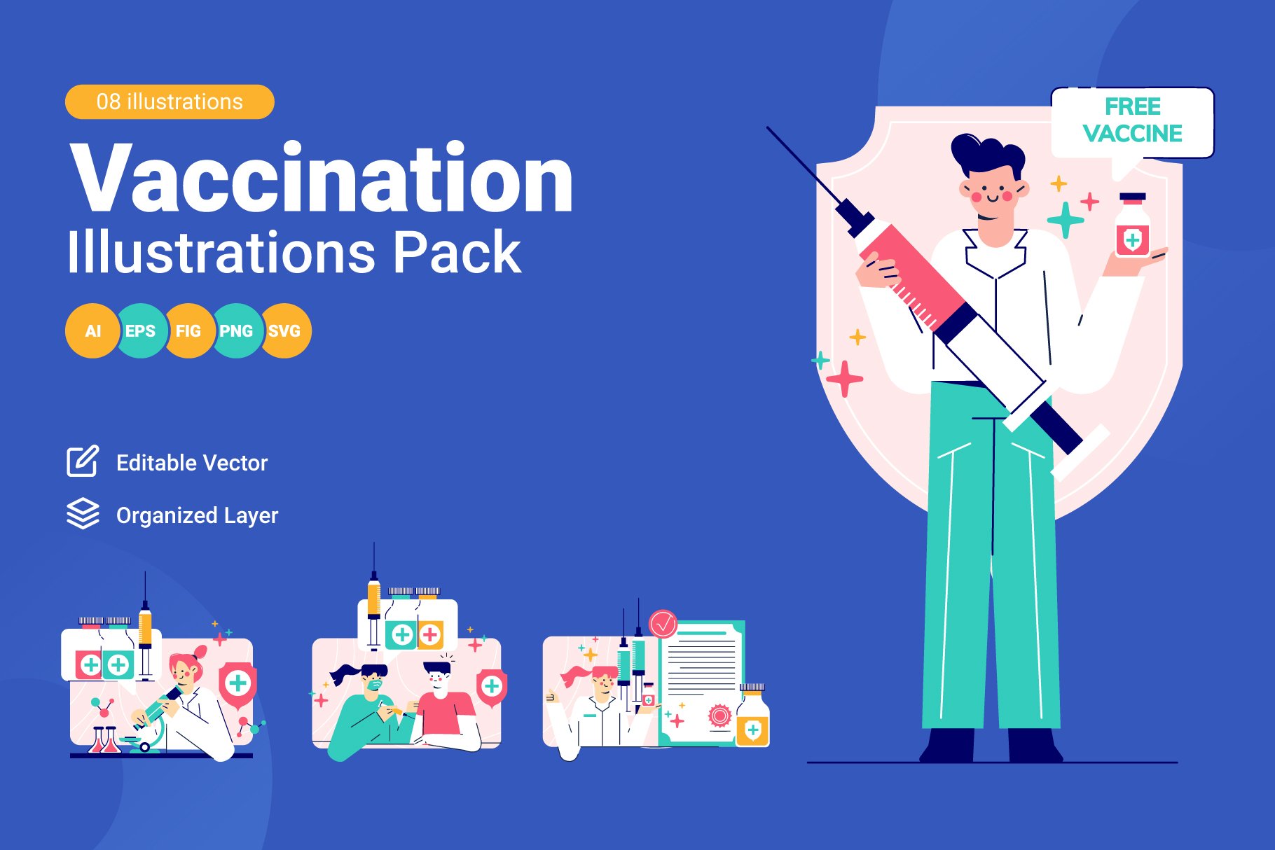 Vaccination Activity Illustrations cover image.