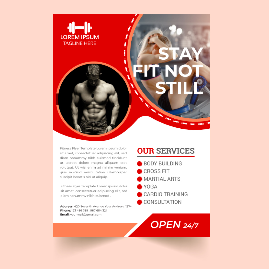 Fitness Flyer Template preview image.
