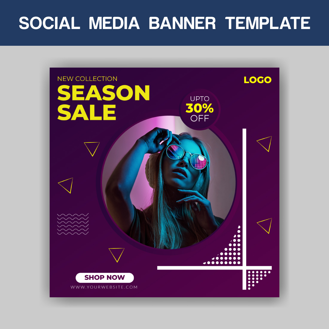 Sale Social Media Banner Template preview image.