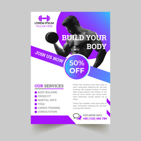 Gym Flyer Template cover image.