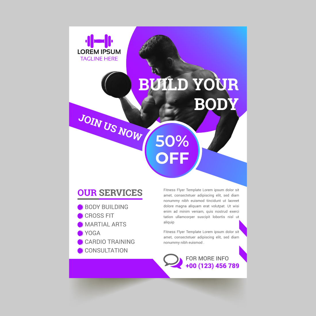 Gym Flyer Template cover image.