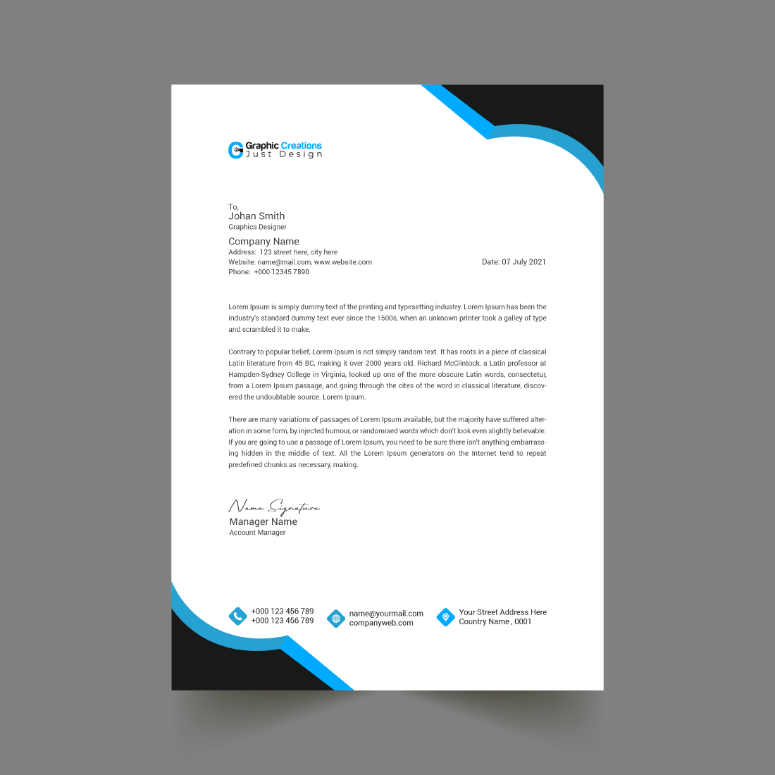 Letterhead Design Template cover image.