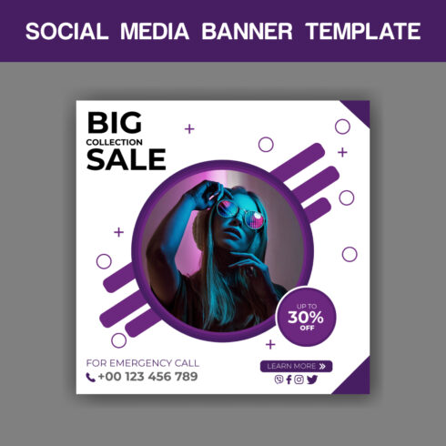 Sale Social Media banner Template cover image.