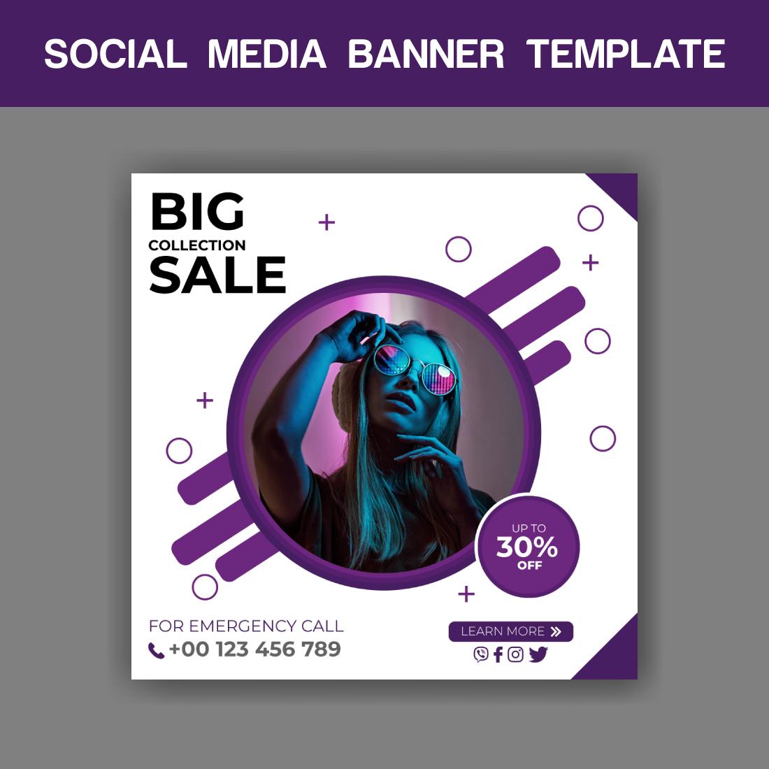 Sale Social Media banner Template cover image.