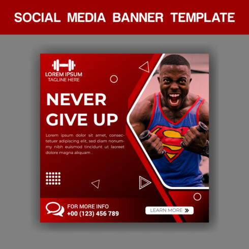 Fitness Social Media Banner Template cover image.