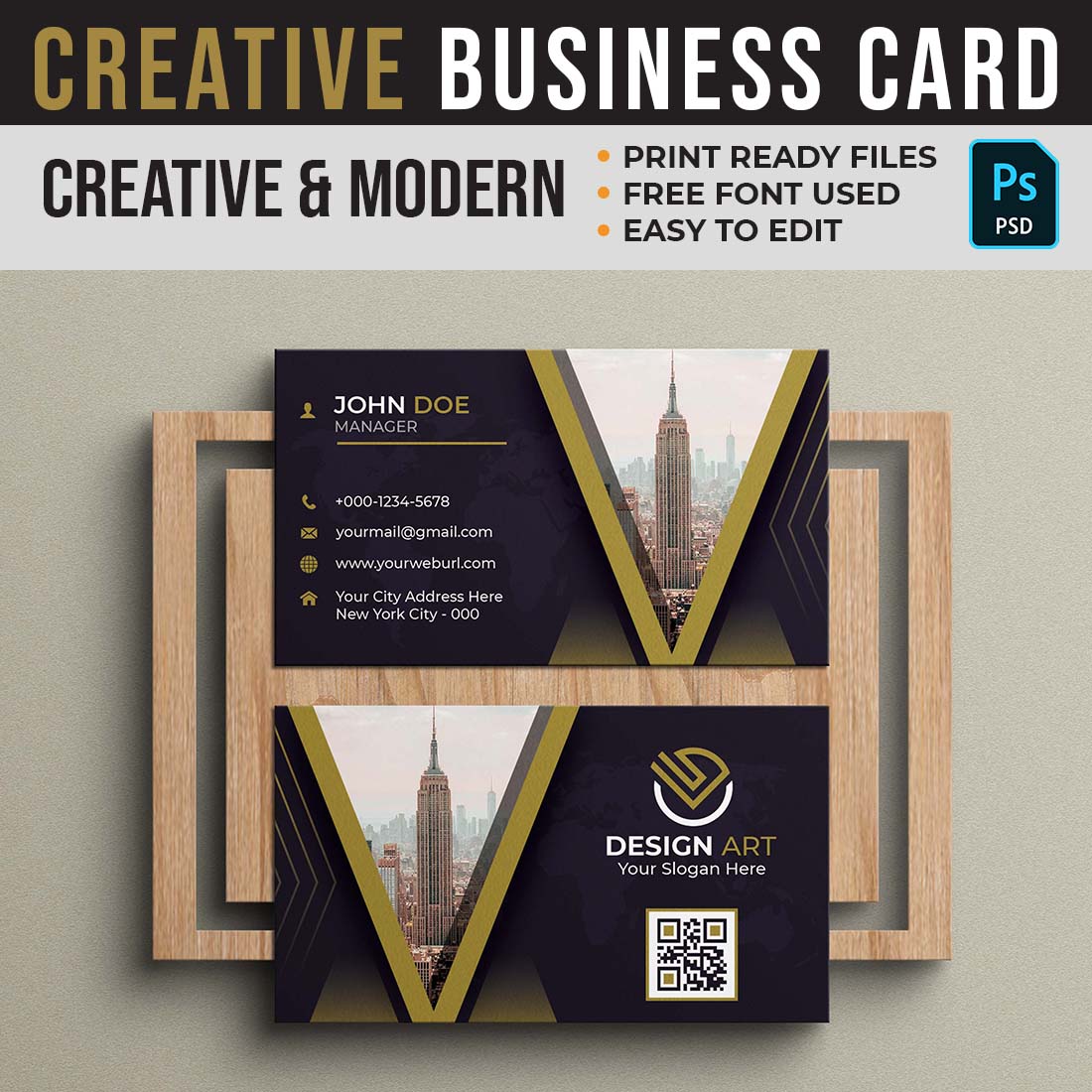 Modern Creative And Professional Business Card Template cover image.