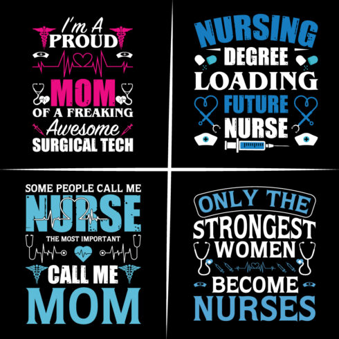Best Nurse T-Shirt Design Bundle cover image.