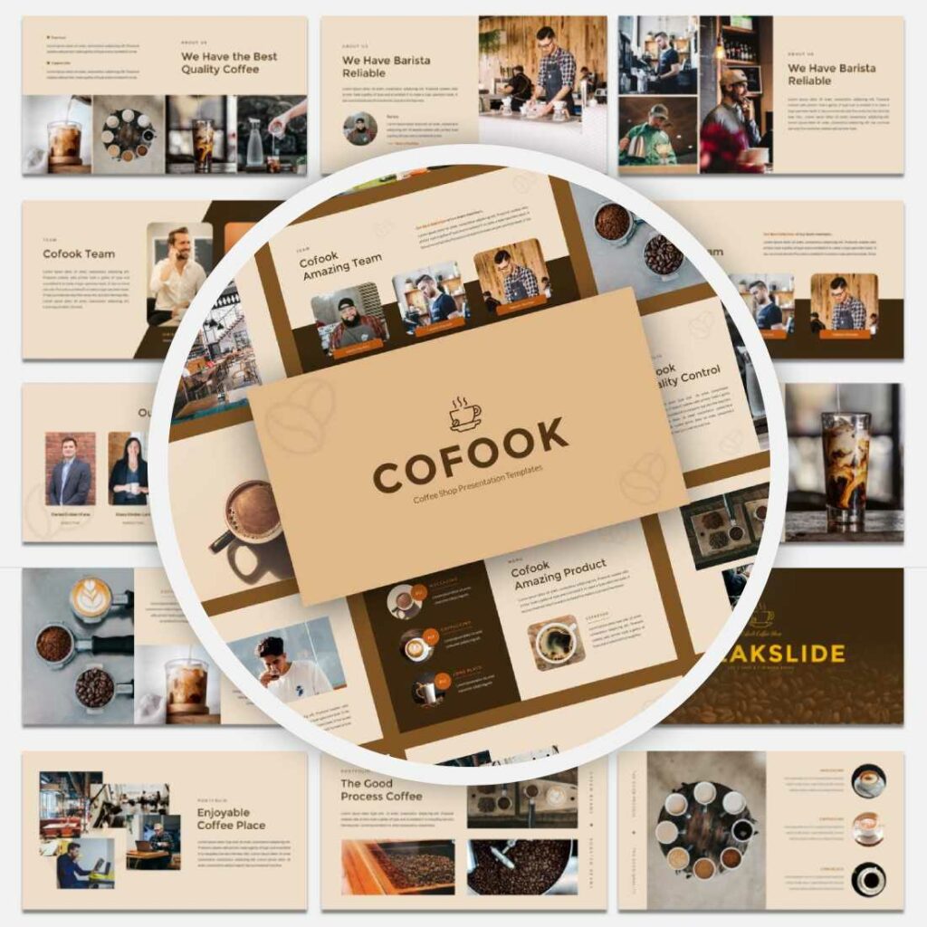 Cofook - Coffee Shop Presentation Google Slides Templates - MasterBundles
