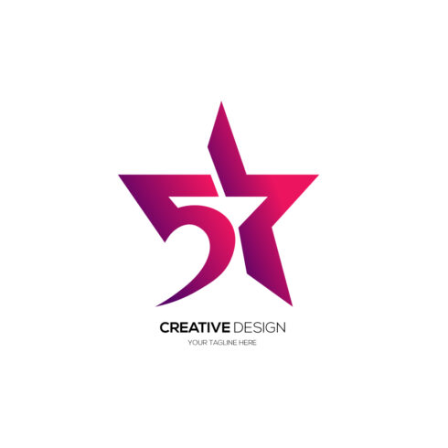Modern letter 5-star imaginative shape logo cover image.