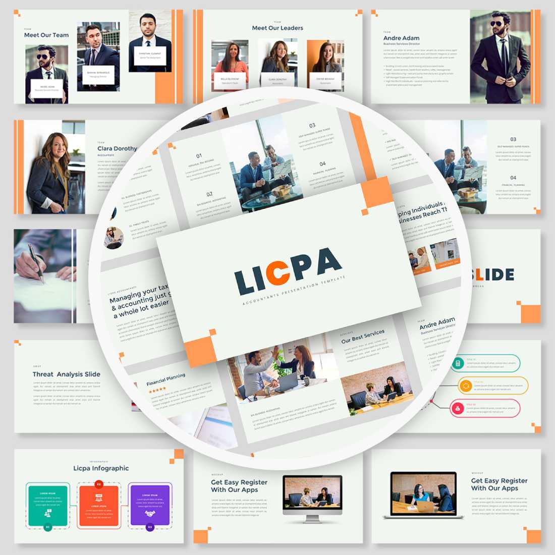 Licpa - Accountants Presentation PowerPoint Template cover image.