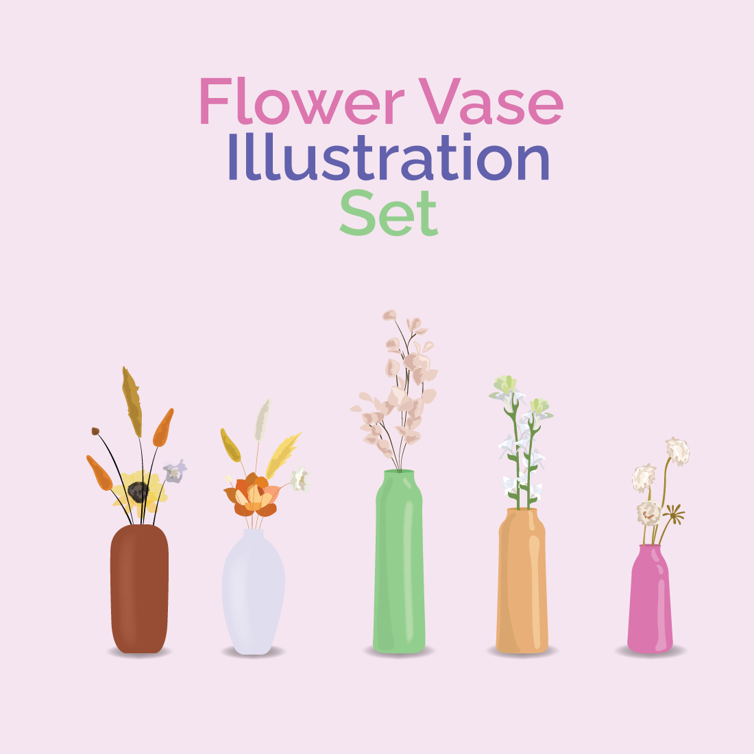 Flower Vase Illustration Set cover image.
