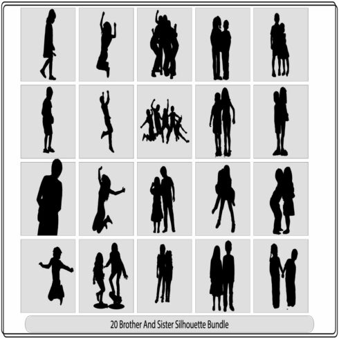 Silhouette of Brother And Sister,little boy and girl,Big sister and little brother holding hands walking cover image.