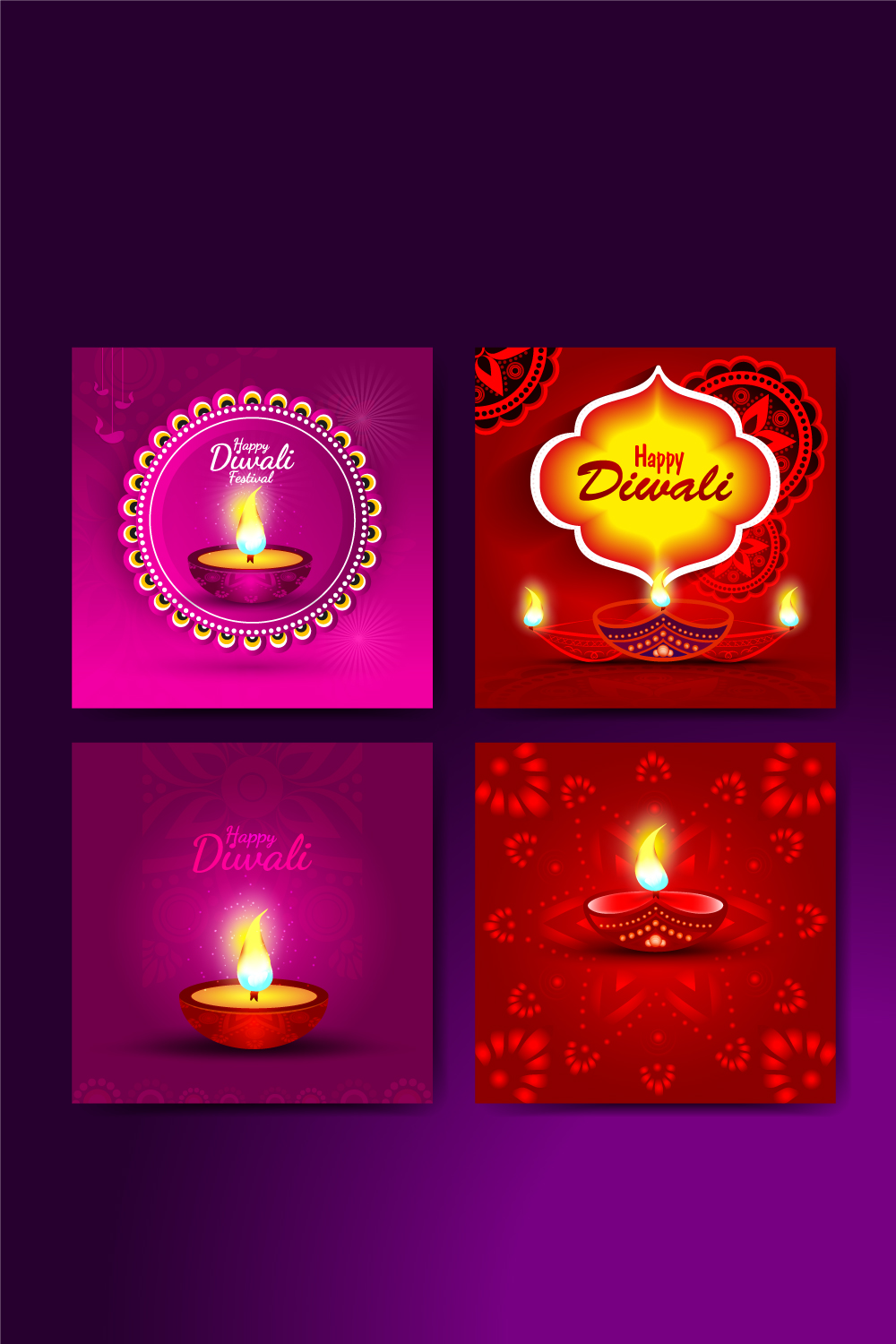 Happy Diwali Design pinterest preview image.