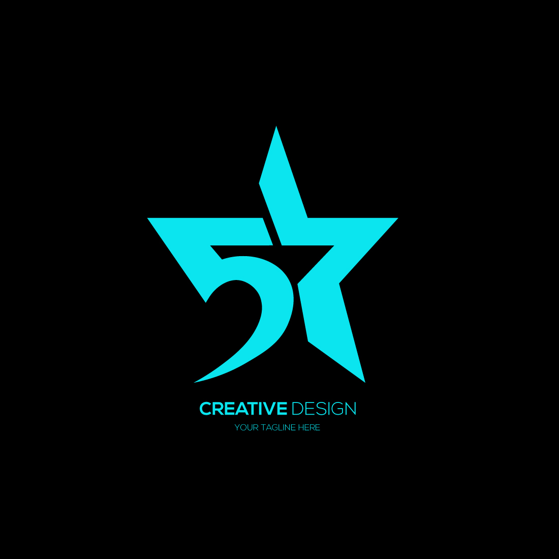 Modern letter 5-star imaginative shape logo preview image.