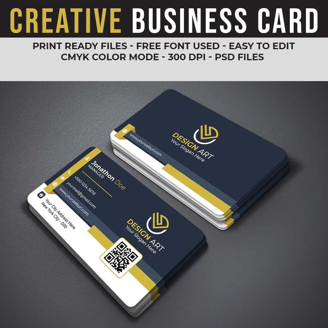 Modern Creative And Professional Business Card Template preview image.