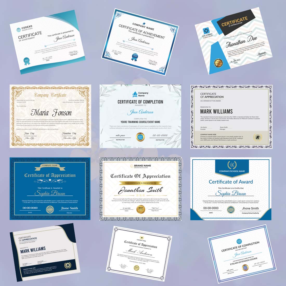 40 BEUTIFUL HIGH-RES CERTIFICATE TEMPLATE BUNDLE ONLY $29 preview image.
