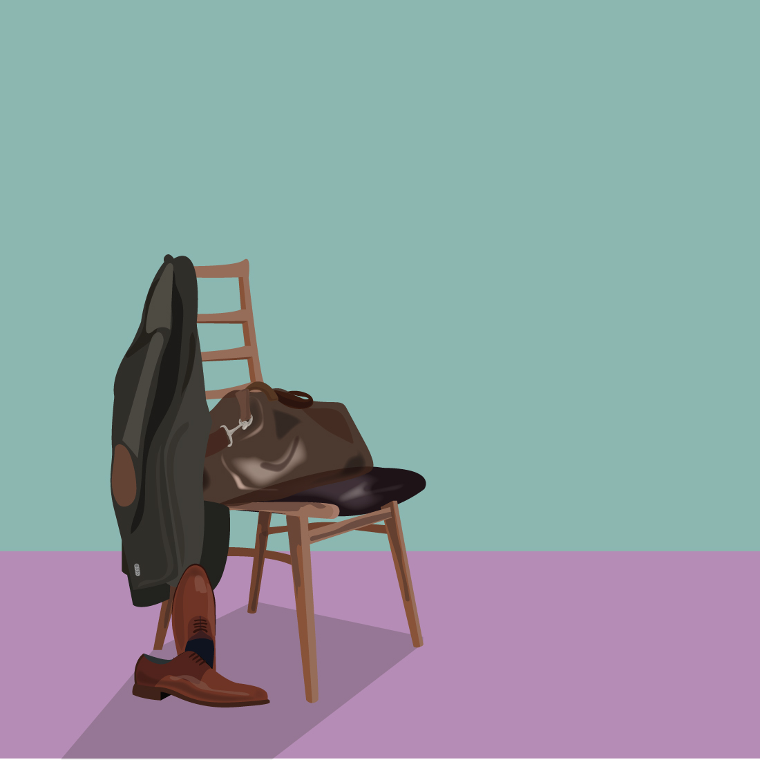 Cloth Hanging on the chair illustration preview image.
