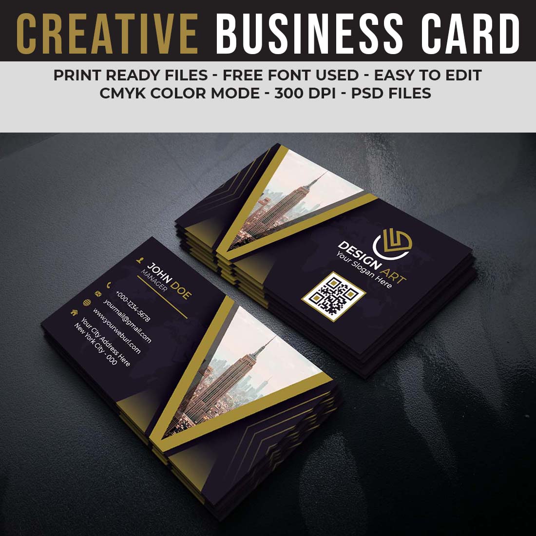 Modern Creative And Professional Business Card Template preview image.