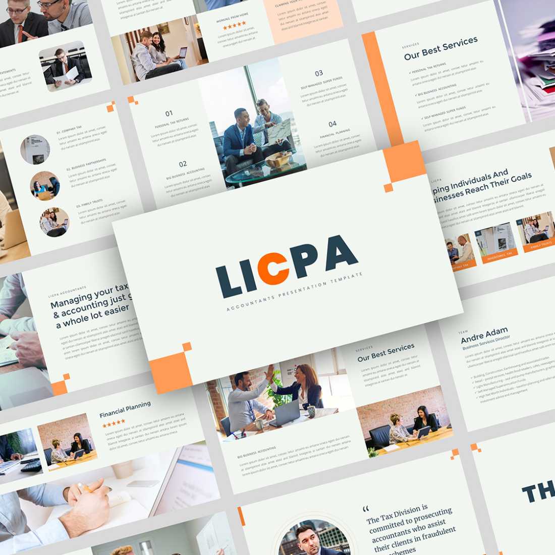Licpa - Accountants Presentation PowerPoint Template preview image.