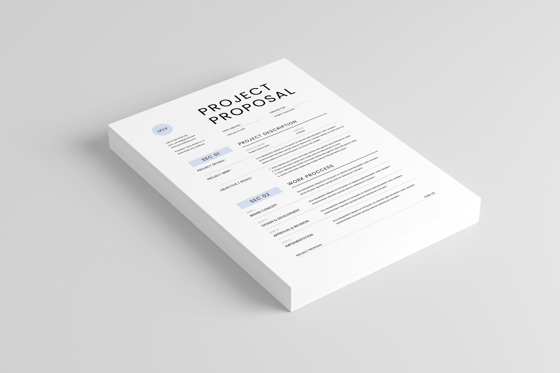 Proposal | MS Word & Indesign preview image.
