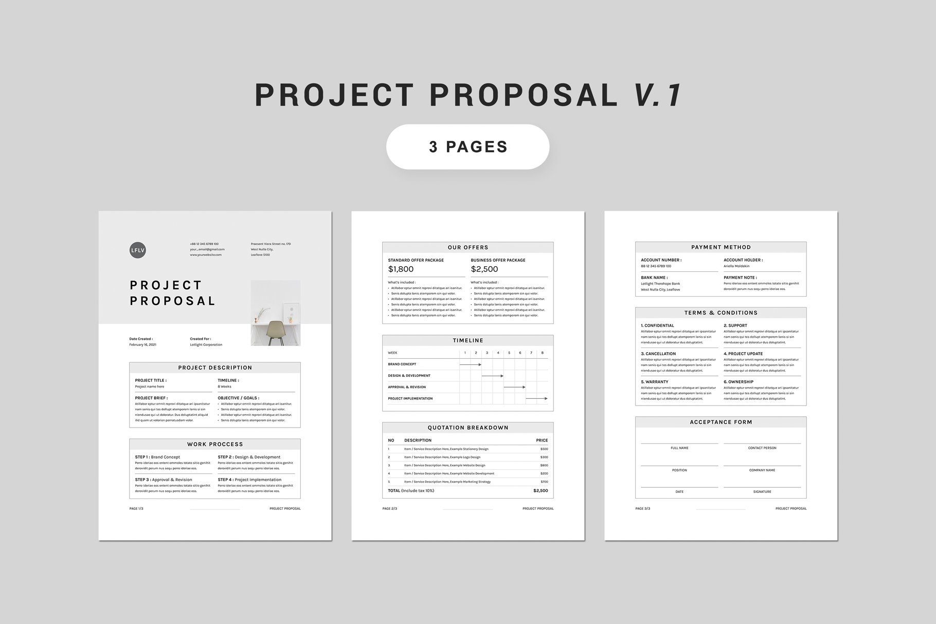 Proposal Bundle | MS Word & Indesign preview image.