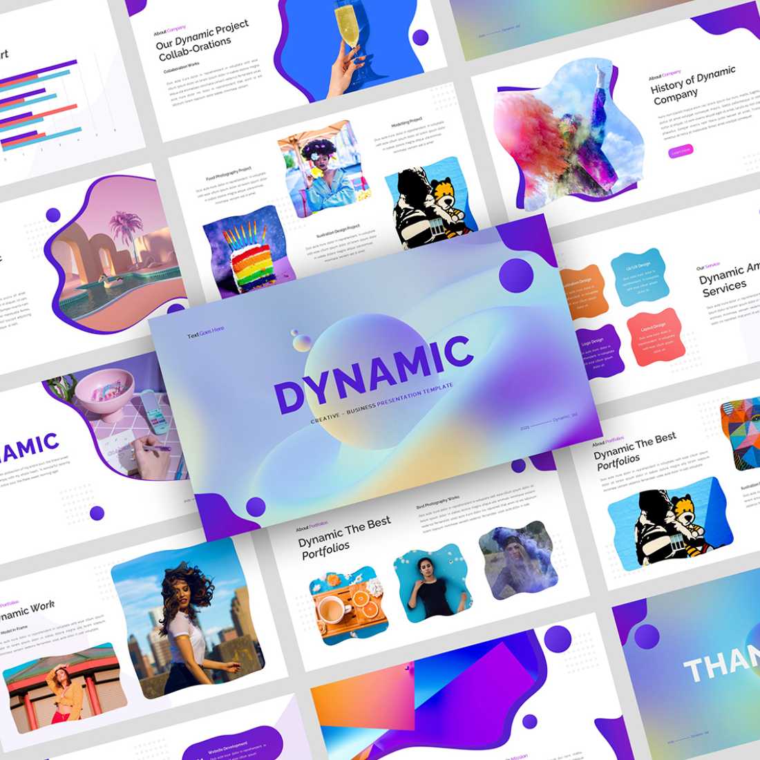 Dynamic - Creative Business Presentation Google Slides Template preview image.
