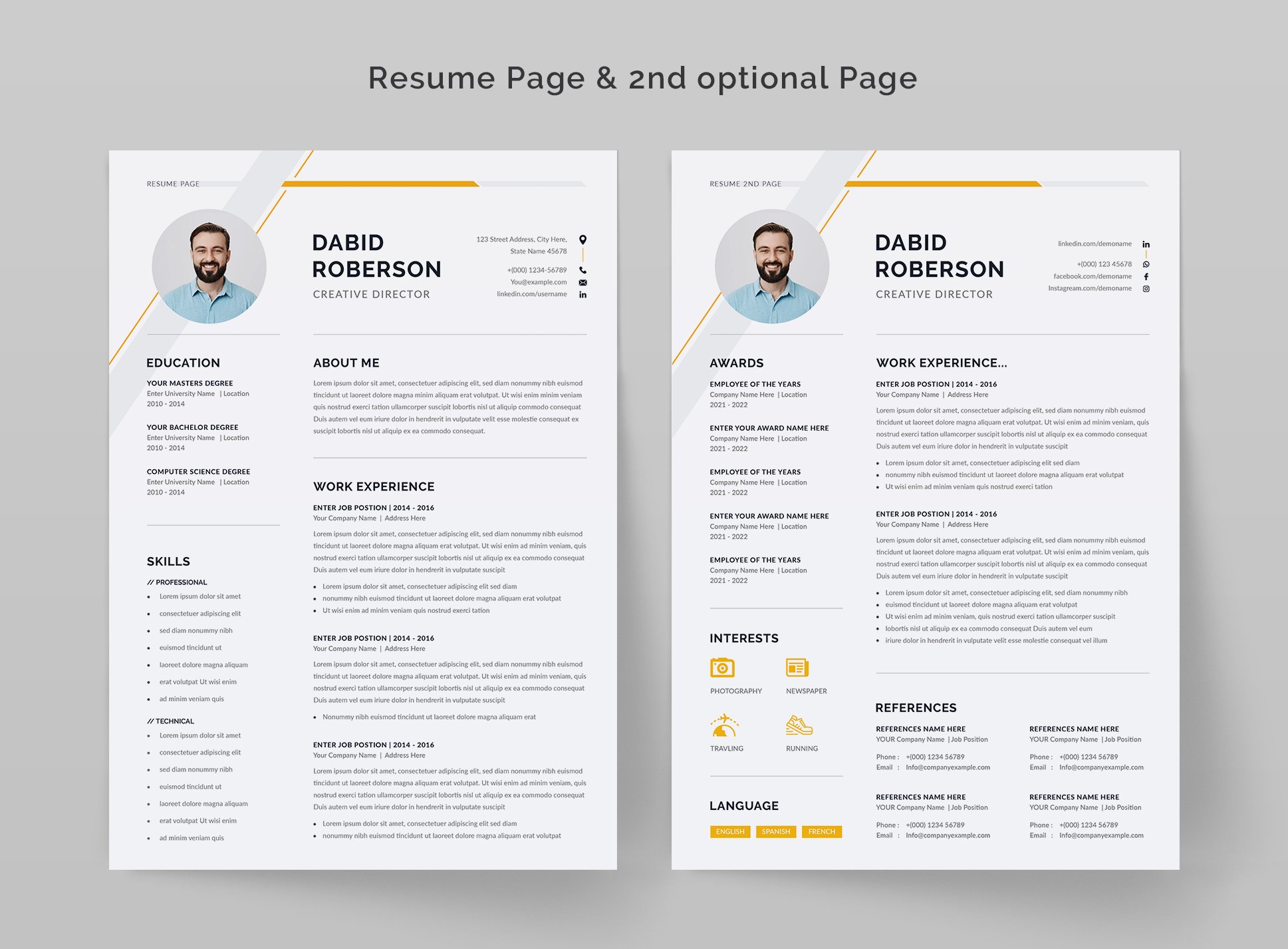 Clean Resume/CV preview image.