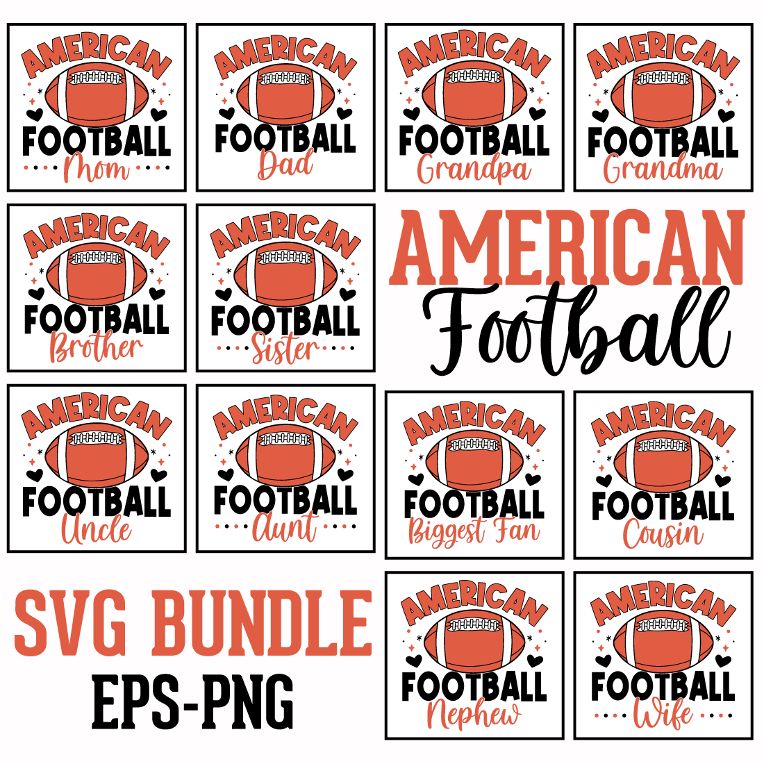 American Football | American Football t-shirt design | American Football sayings | American Football SVG | American Football SVG Bundle preview image.
