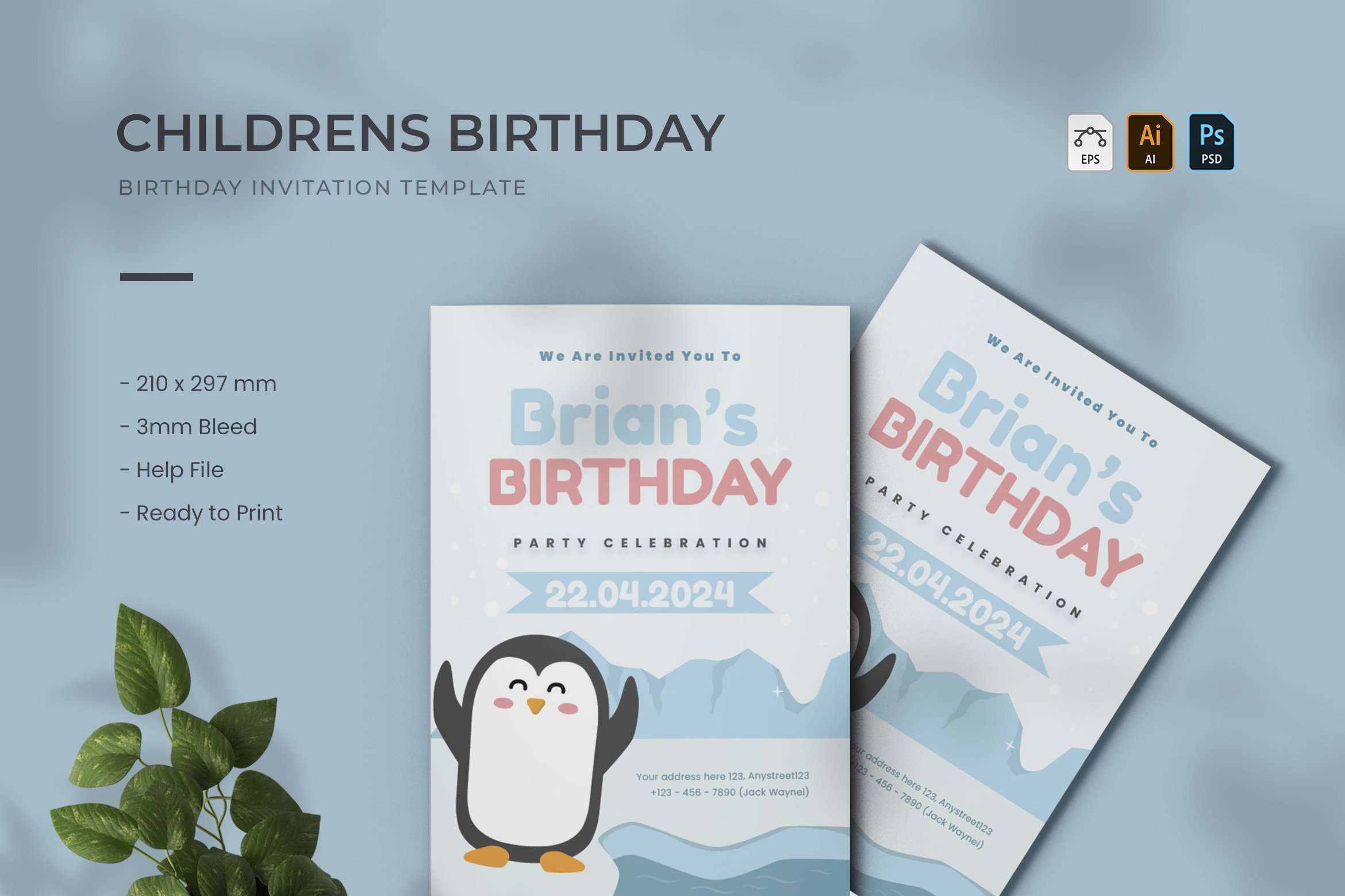 Childrens - Birthday Invitation cover image.