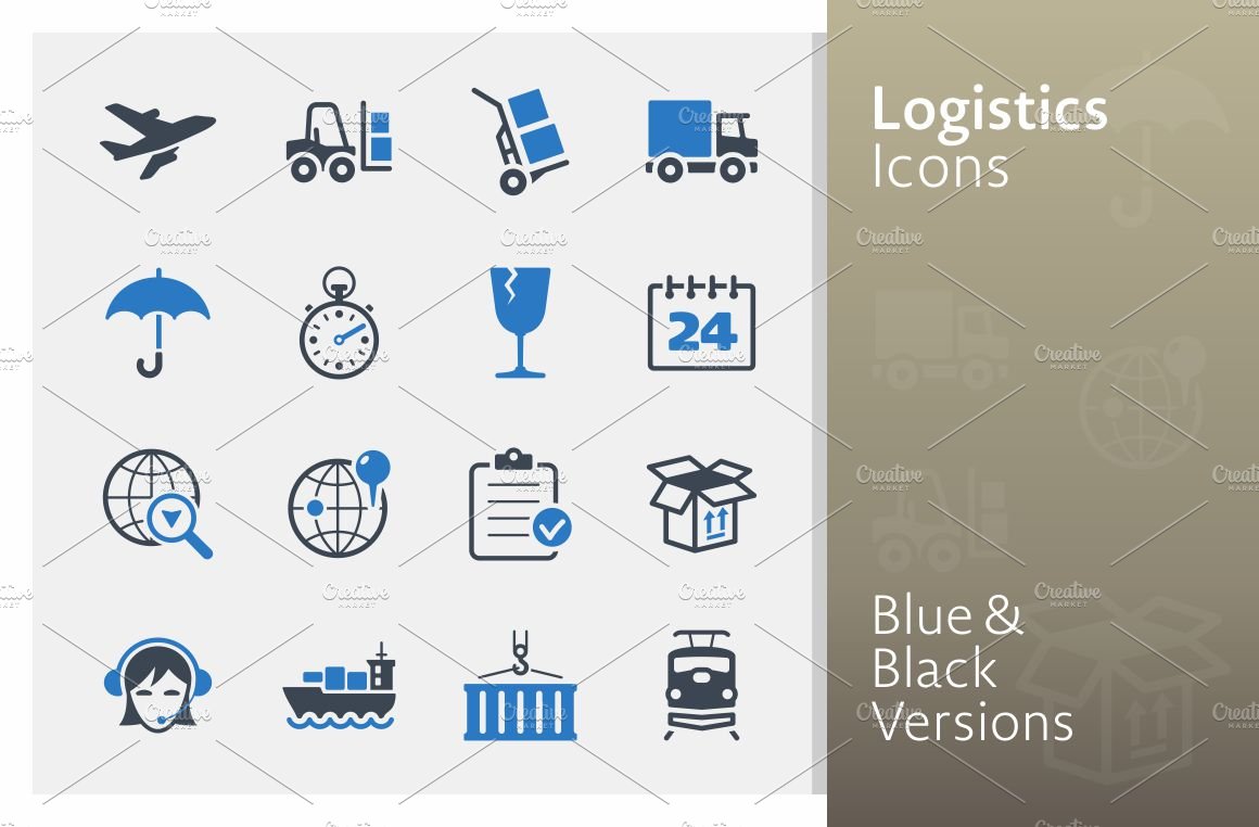Logistics Icons - Blue Series cover image.