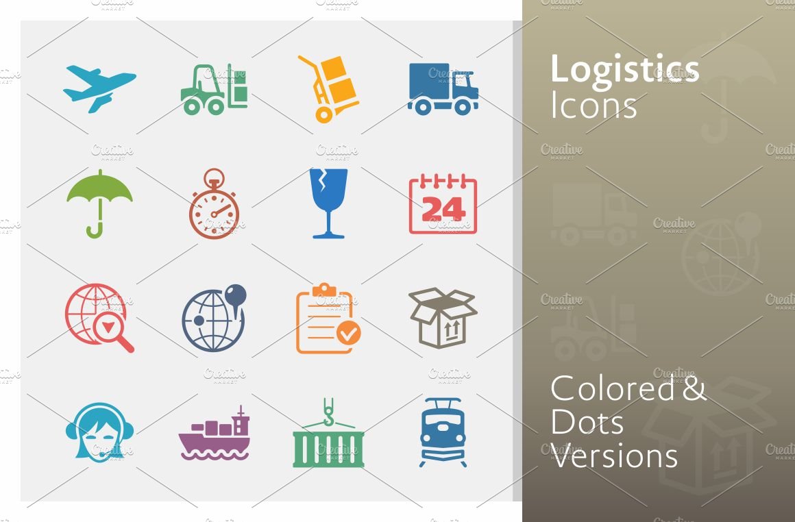 Logistics Icons - Colored Series cover image.