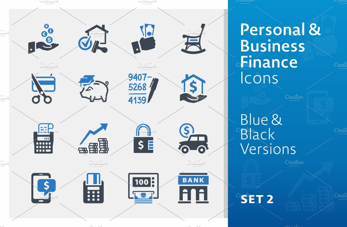 Personal & Business Finance Icons 2 cover image.