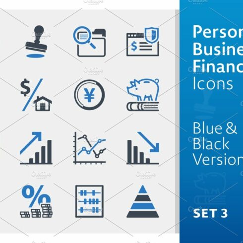 Personal & Business Finance Icons 3 cover image.