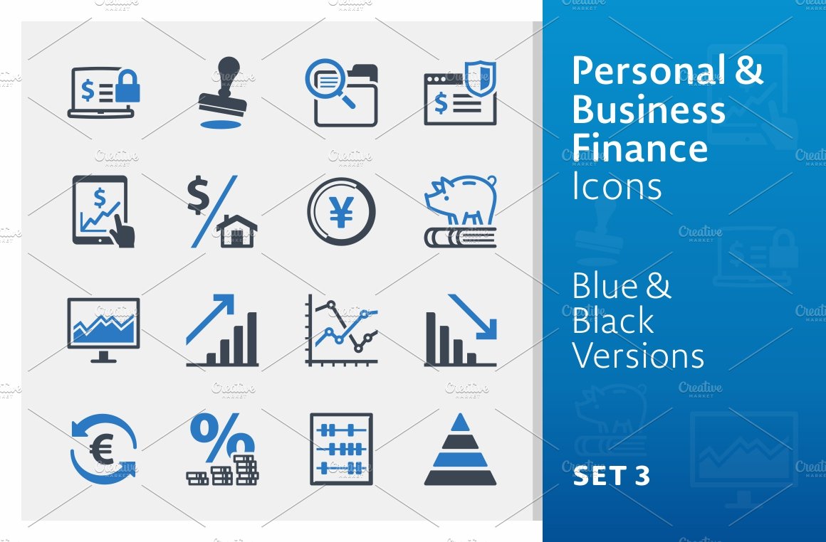 Personal & Business Finance Icons 3 cover image.