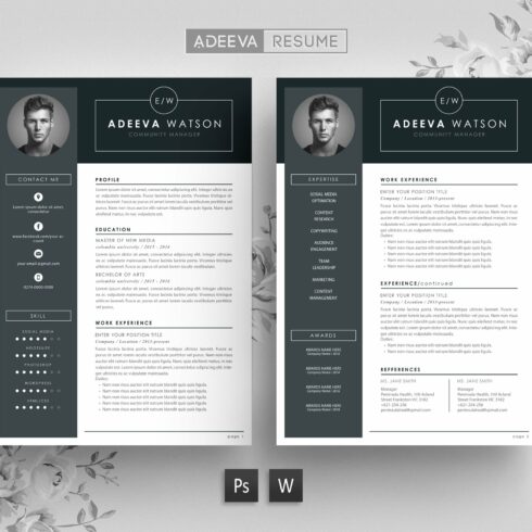 Professional Resume Template Watson cover image.