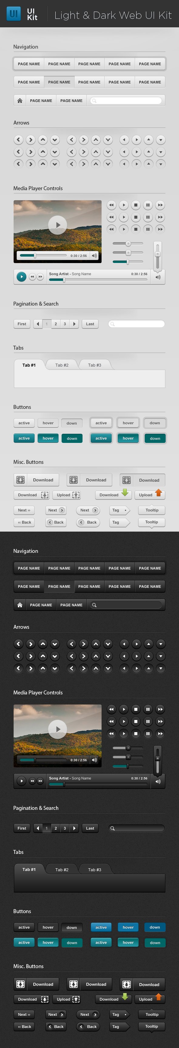 Light & Dark Web UI Starter Kit cover image.