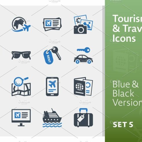 Tourism & Travel Icons Set 5 | Blue cover image.